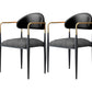 Contemporary Conference Room Arm Chair Open Back Matte Finish Upholstered Dining Chair Black-Gray 2 Piece Set Clearhalo ' kitchen&dining_furn' 'Dining Chairs' 'Dining Tables & Seating' 'dining_chair' 'furn' 'furn_dining_chair' 'Furniture' 'furniture_dining_chair' 'Kitchen & Dining Furniture' 'kitchen' 4451243