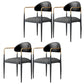 Contemporary Conference Room Arm Chair Open Back Matte Finish Upholstered Dining Chair Black-Gray 4 Piece Set Clearhalo ' kitchen&dining_furn' 'Dining Chairs' 'Dining Tables & Seating' 'dining_chair' 'furn' 'furn_dining_chair' 'Furniture' 'furniture_dining_chair' 'Kitchen & Dining Furniture' 'kitchen' 4451245