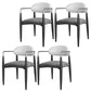 Contemporary Conference Room Arm Chair Open Back Matte Finish Upholstered Dining Chair White-Gray 4 Piece Set Clearhalo ' kitchen&dining_furn' 'Dining Chairs' 'Dining Tables & Seating' 'dining_chair' 'furn' 'furn_dining_chair' 'Furniture' 'furniture_dining_chair' 'Kitchen & Dining Furniture' 'kitchen' 4451251