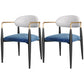 Contemporary Conference Room Arm Chair Open Back Matte Finish Upholstered Dining Chair White-Blue 2 Piece Set Clearhalo ' kitchen&dining_furn' 'Dining Chairs' 'Dining Tables & Seating' 'dining_chair' 'furn' 'furn_dining_chair' 'Furniture' 'furniture_dining_chair' 'Kitchen & Dining Furniture' 'kitchen' 4451256
