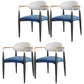 Contemporary Conference Room Arm Chair Open Back Matte Finish Upholstered Dining Chair White-Blue 4 Piece Set Clearhalo ' kitchen&dining_furn' 'Dining Chairs' 'Dining Tables & Seating' 'dining_chair' 'furn' 'furn_dining_chair' 'Furniture' 'furniture_dining_chair' 'Kitchen & Dining Furniture' 'kitchen' 4451257
