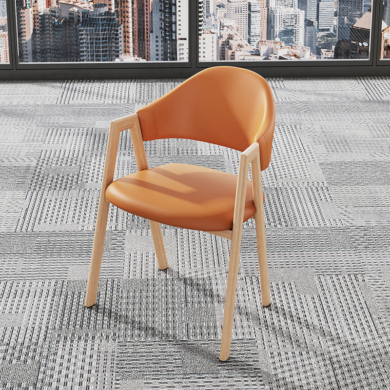 Contemporary Kitchen Open Back Arm Chair Matte Finish Upholstered Dining Chair Clearhalo ' kitchen&dining_furn' 'Dining Chairs' 'Dining Tables & Seating' 'dining_chair' 'furn' 'furn_dining_chair' 'Furniture' 'furniture_dining_chair' 'Kitchen & Dining Furniture' 'kitchen' 4451259