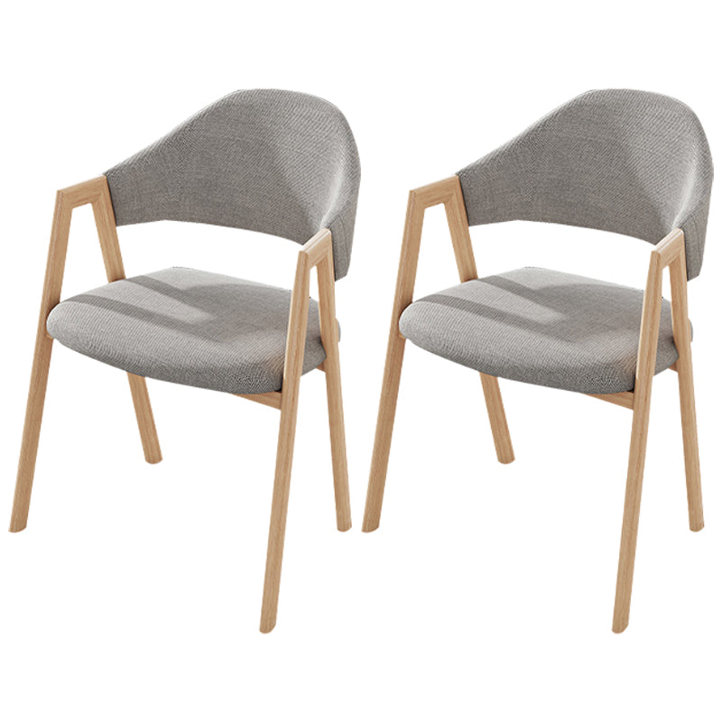 Contemporary Kitchen Open Back Arm Chair Matte Finish Upholstered Dining Chair Grey 2 Piece Set Clearhalo ' kitchen&dining_furn' 'Dining Chairs' 'Dining Tables & Seating' 'dining_chair' 'furn' 'furn_dining_chair' 'Furniture' 'furniture_dining_chair' 'Kitchen & Dining Furniture' 'kitchen' 4451260