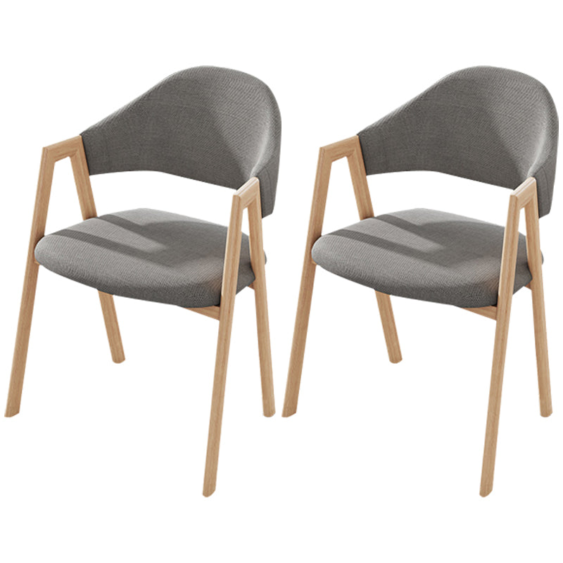 Contemporary Kitchen Open Back Arm Chair Matte Finish Upholstered Dining Chair Dark Gray 2 Piece Set Clearhalo ' kitchen&dining_furn' 'Dining Chairs' 'Dining Tables & Seating' 'dining_chair' 'furn' 'furn_dining_chair' 'Furniture' 'furniture_dining_chair' 'Kitchen & Dining Furniture' 'kitchen' 4451263