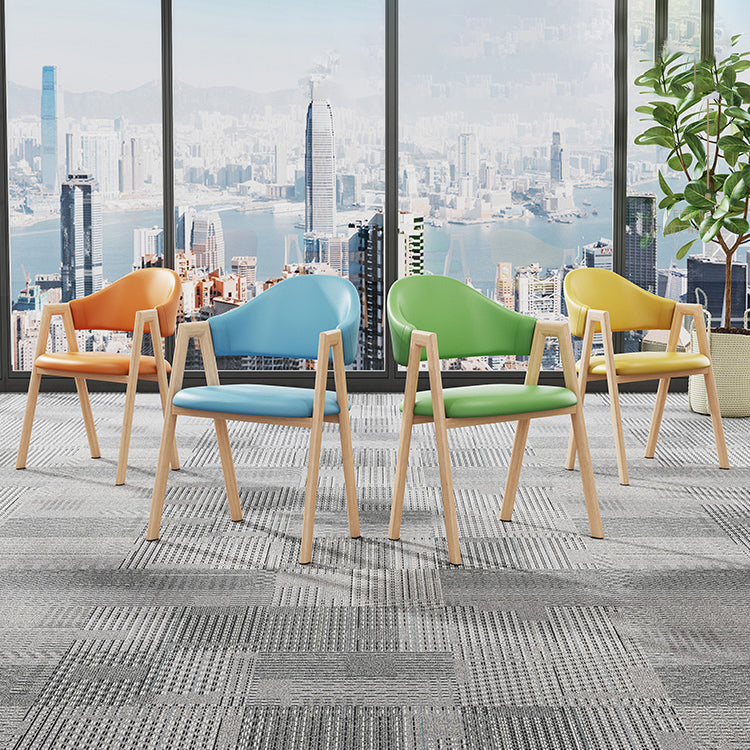 Contemporary Kitchen Open Back Arm Chair Matte Finish Upholstered Dining Chair Clearhalo ' kitchen&dining_furn' 'Dining Chairs' 'Dining Tables & Seating' 'dining_chair' 'furn' 'furn_dining_chair' 'Furniture' 'furniture_dining_chair' 'Kitchen & Dining Furniture' 'kitchen' 4451264