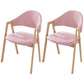 Contemporary Kitchen Open Back Arm Chair Matte Finish Upholstered Dining Chair Pink 2 Piece Set Clearhalo ' kitchen&dining_furn' 'Dining Chairs' 'Dining Tables & Seating' 'dining_chair' 'furn' 'furn_dining_chair' 'Furniture' 'furniture_dining_chair' 'Kitchen & Dining Furniture' 'kitchen' 4451267