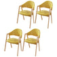 Contemporary Kitchen Open Back Arm Chair Matte Finish Upholstered Dining Chair Yellow 4 Piece Set Clearhalo ' kitchen&dining_furn' 'Dining Chairs' 'Dining Tables & Seating' 'dining_chair' 'furn' 'furn_dining_chair' 'Furniture' 'furniture_dining_chair' 'Kitchen & Dining Furniture' 'kitchen' 4451274