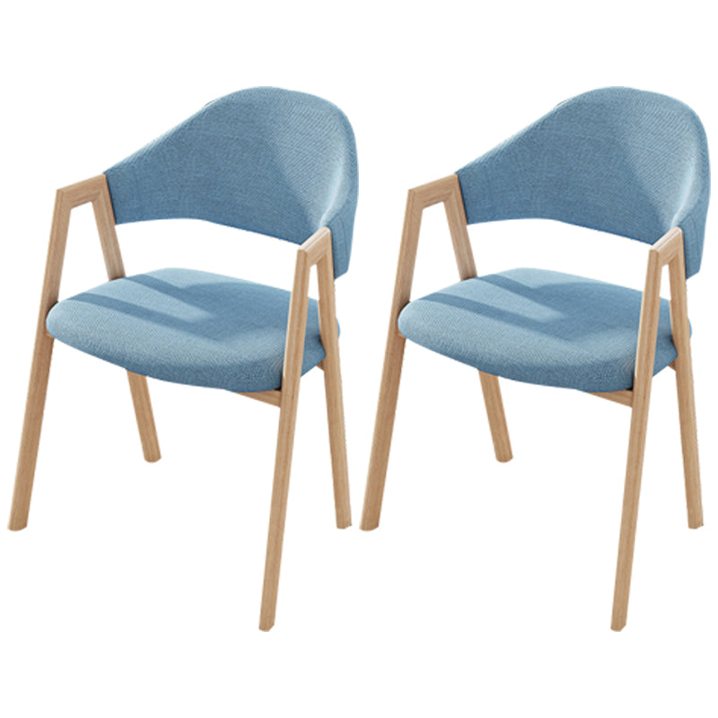 Contemporary Kitchen Open Back Arm Chair Matte Finish Upholstered Dining Chair Blue 2 Piece Set Clearhalo ' kitchen&dining_furn' 'Dining Chairs' 'Dining Tables & Seating' 'dining_chair' 'furn' 'furn_dining_chair' 'Furniture' 'furniture_dining_chair' 'Kitchen & Dining Furniture' 'kitchen' 4451277