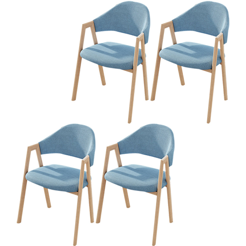 Contemporary Kitchen Open Back Arm Chair Matte Finish Upholstered Dining Chair Blue 4 Piece Set Clearhalo ' kitchen&dining_furn' 'Dining Chairs' 'Dining Tables & Seating' 'dining_chair' 'furn' 'furn_dining_chair' 'Furniture' 'furniture_dining_chair' 'Kitchen & Dining Furniture' 'kitchen' 4451278