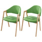 Contemporary Kitchen Open Back Arm Chair Matte Finish Upholstered Dining Chair Green 2 Piece Set Clearhalo ' kitchen&dining_furn' 'Dining Chairs' 'Dining Tables & Seating' 'dining_chair' 'furn' 'furn_dining_chair' 'Furniture' 'furniture_dining_chair' 'Kitchen & Dining Furniture' 'kitchen' 4451281