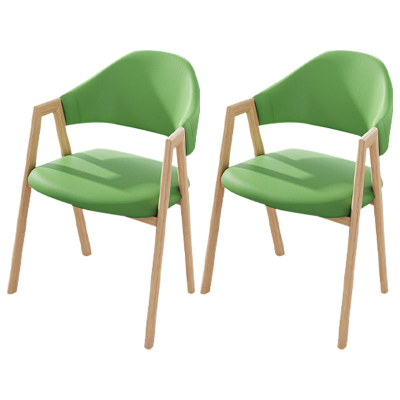 Contemporary Kitchen Open Back Arm Chair Matte Finish Upholstered Dining Chair Green 2 Piece Set Clearhalo ' kitchen&dining_furn' 'Dining Chairs' 'Dining Tables & Seating' 'dining_chair' 'furn' 'furn_dining_chair' 'Furniture' 'furniture_dining_chair' 'Kitchen & Dining Furniture' 'kitchen' 4451281