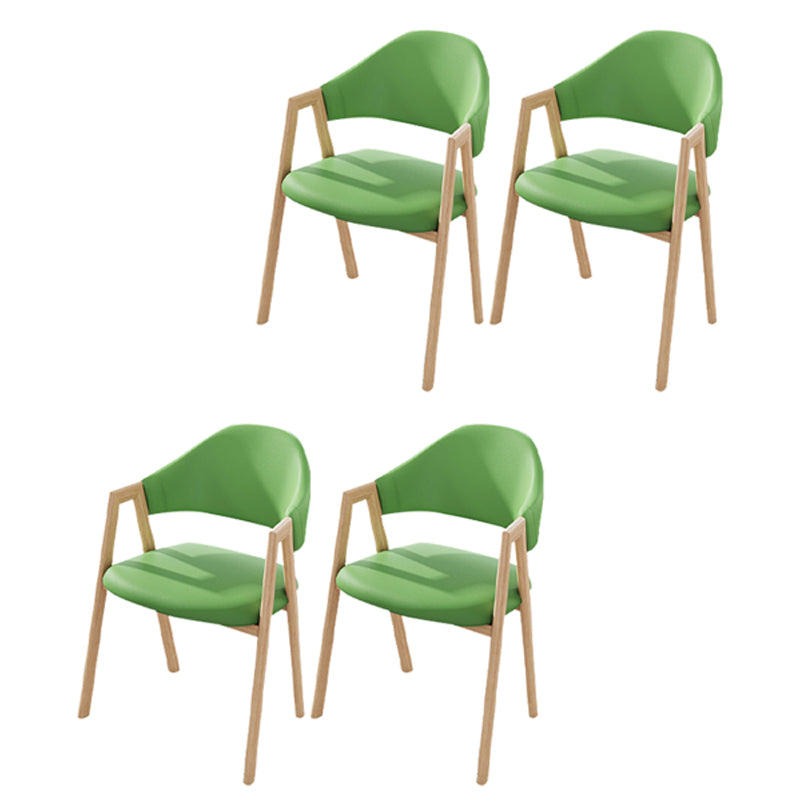 Contemporary Kitchen Open Back Arm Chair Matte Finish Upholstered Dining Chair Green 4 Piece Set Clearhalo ' kitchen&dining_furn' 'Dining Chairs' 'Dining Tables & Seating' 'dining_chair' 'furn' 'furn_dining_chair' 'Furniture' 'furniture_dining_chair' 'Kitchen & Dining Furniture' 'kitchen' 4451282