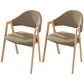 Contemporary Kitchen Open Back Arm Chair Matte Finish Upholstered Dining Chair Khaki 2 Piece Set Clearhalo ' kitchen&dining_furn' 'Dining Chairs' 'Dining Tables & Seating' 'dining_chair' 'furn' 'furn_dining_chair' 'Furniture' 'furniture_dining_chair' 'Kitchen & Dining Furniture' 'kitchen' 4451287