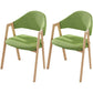 Contemporary Kitchen Open Back Arm Chair Matte Finish Upholstered Dining Chair Dark Green 2 Piece Set Clearhalo ' kitchen&dining_furn' 'Dining Chairs' 'Dining Tables & Seating' 'dining_chair' 'furn' 'furn_dining_chair' 'Furniture' 'furniture_dining_chair' 'Kitchen & Dining Furniture' 'kitchen' 4451293