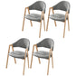 Contemporary Kitchen Open Back Arm Chair Matte Finish Upholstered Dining Chair Silver Gray 4 Piece Set Clearhalo ' kitchen&dining_furn' 'Dining Chairs' 'Dining Tables & Seating' 'dining_chair' 'furn' 'furn_dining_chair' 'Furniture' 'furniture_dining_chair' 'Kitchen & Dining Furniture' 'kitchen' 4451296