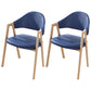 Contemporary Kitchen Open Back Arm Chair Matte Finish Upholstered Dining Chair Dark Blue 2 Piece Set Clearhalo ' kitchen&dining_furn' 'Dining Chairs' 'Dining Tables & Seating' 'dining_chair' 'furn' 'furn_dining_chair' 'Furniture' 'furniture_dining_chair' 'Kitchen & Dining Furniture' 'kitchen' 4451297