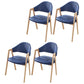 Contemporary Kitchen Open Back Arm Chair Matte Finish Upholstered Dining Chair Dark Blue 4 Piece Set Clearhalo ' kitchen&dining_furn' 'Dining Chairs' 'Dining Tables & Seating' 'dining_chair' 'furn' 'furn_dining_chair' 'Furniture' 'furniture_dining_chair' 'Kitchen & Dining Furniture' 'kitchen' 4451298