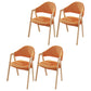 Contemporary Kitchen Open Back Arm Chair Matte Finish Upholstered Dining Chair Orange 4 Piece Set Clearhalo ' kitchen&dining_furn' 'Dining Chairs' 'Dining Tables & Seating' 'dining_chair' 'furn' 'furn_dining_chair' 'Furniture' 'furniture_dining_chair' 'Kitchen & Dining Furniture' 'kitchen' 4451302