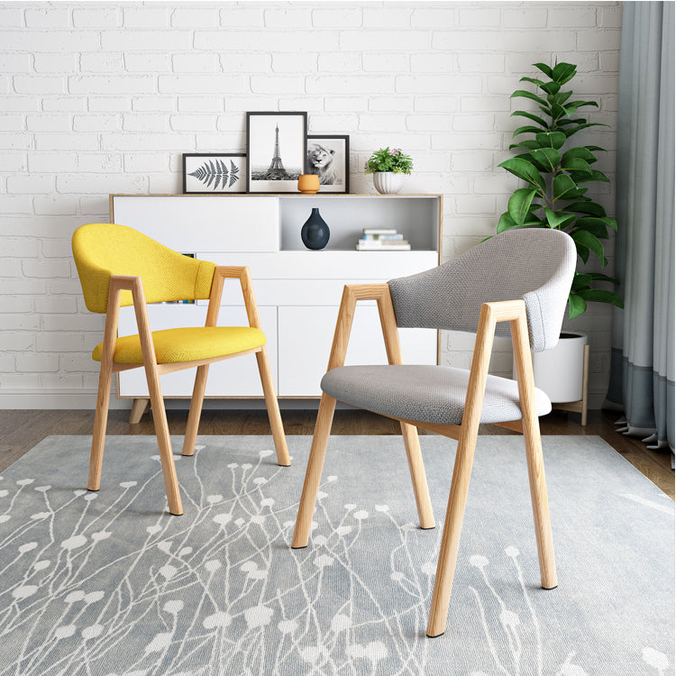 Contemporary Open Back Arm Chair Matte Finish Upholstered Dining Chair Clearhalo ' kitchen&dining_furn' 'Dining Chairs' 'Dining Tables & Seating' 'dining_chair' 'furn' 'furn_dining_chair' 'Furniture' 'furniture_dining_chair' 'Kitchen & Dining Furniture' 'kitchen' 4451304