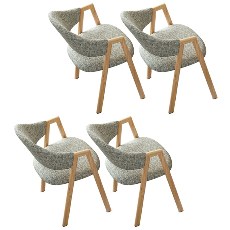 Contemporary Open Back Arm Chair Matte Finish Upholstered Dining Chair Grey 4 Piece Set Clearhalo ' kitchen&dining_furn' 'Dining Chairs' 'Dining Tables & Seating' 'dining_chair' 'furn' 'furn_dining_chair' 'Furniture' 'furniture_dining_chair' 'Kitchen & Dining Furniture' 'kitchen' 4451305