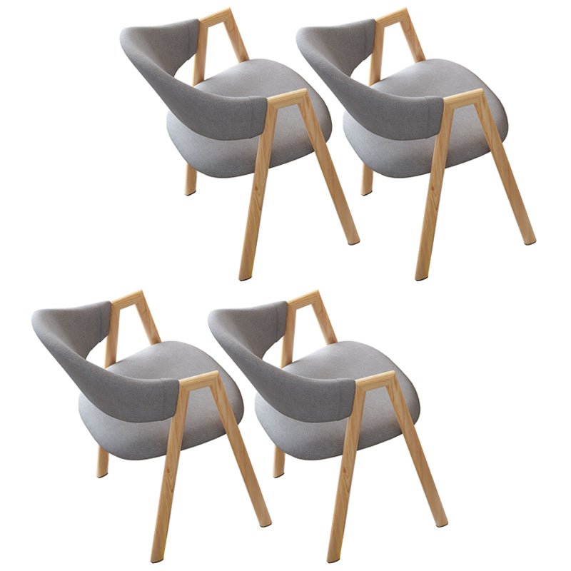 Contemporary Open Back Arm Chair Matte Finish Upholstered Dining Chair Light Gray 4 Piece Set Clearhalo ' kitchen&dining_furn' 'Dining Chairs' 'Dining Tables & Seating' 'dining_chair' 'furn' 'furn_dining_chair' 'Furniture' 'furniture_dining_chair' 'Kitchen & Dining Furniture' 'kitchen' 4451309