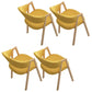 Contemporary Open Back Arm Chair Matte Finish Upholstered Dining Chair Yellow 4 Piece Set Clearhalo ' kitchen&dining_furn' 'Dining Chairs' 'Dining Tables & Seating' 'dining_chair' 'furn' 'furn_dining_chair' 'Furniture' 'furniture_dining_chair' 'Kitchen & Dining Furniture' 'kitchen' 4451311