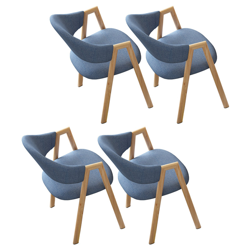 Contemporary Open Back Arm Chair Matte Finish Upholstered Dining Chair Light Blue 4 Piece Set Clearhalo ' kitchen&dining_furn' 'Dining Chairs' 'Dining Tables & Seating' 'dining_chair' 'furn' 'furn_dining_chair' 'Furniture' 'furniture_dining_chair' 'Kitchen & Dining Furniture' 'kitchen' 4451312
