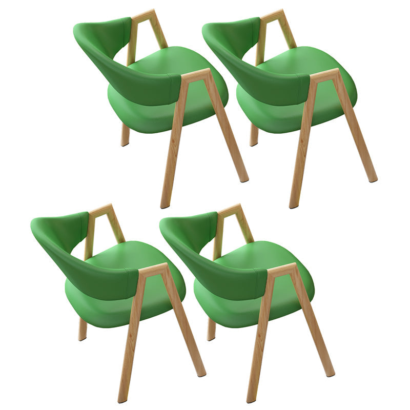 Contemporary Open Back Arm Chair Matte Finish Upholstered Dining Chair Green 4 Piece Set Clearhalo ' kitchen&dining_furn' 'Dining Chairs' 'Dining Tables & Seating' 'dining_chair' 'furn' 'furn_dining_chair' 'Furniture' 'furniture_dining_chair' 'Kitchen & Dining Furniture' 'kitchen' 4451314