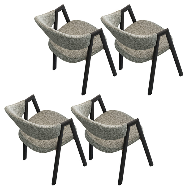 Contemporary Open Back Arm Chair Matte Finish Upholstered Dining Chair Smoke Gray 4 Piece Set Clearhalo ' kitchen&dining_furn' 'Dining Chairs' 'Dining Tables & Seating' 'dining_chair' 'furn' 'furn_dining_chair' 'Furniture' 'furniture_dining_chair' 'Kitchen & Dining Furniture' 'kitchen' 4451317