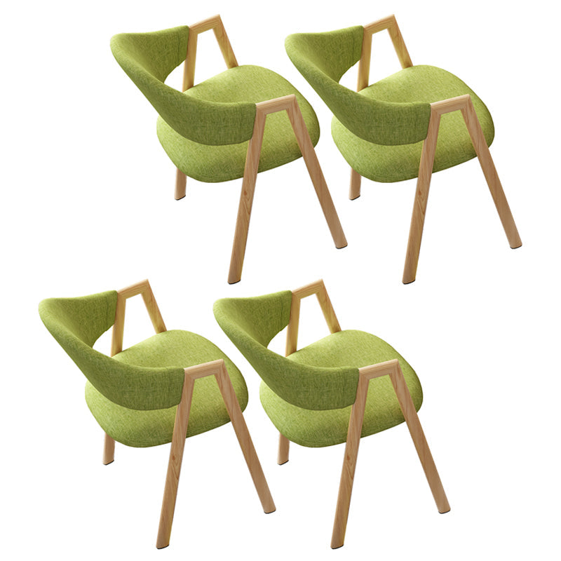 Contemporary Open Back Arm Chair Matte Finish Upholstered Dining Chair Dark Green 4 Piece Set Clearhalo ' kitchen&dining_furn' 'Dining Chairs' 'Dining Tables & Seating' 'dining_chair' 'furn' 'furn_dining_chair' 'Furniture' 'furniture_dining_chair' 'Kitchen & Dining Furniture' 'kitchen' 4451319