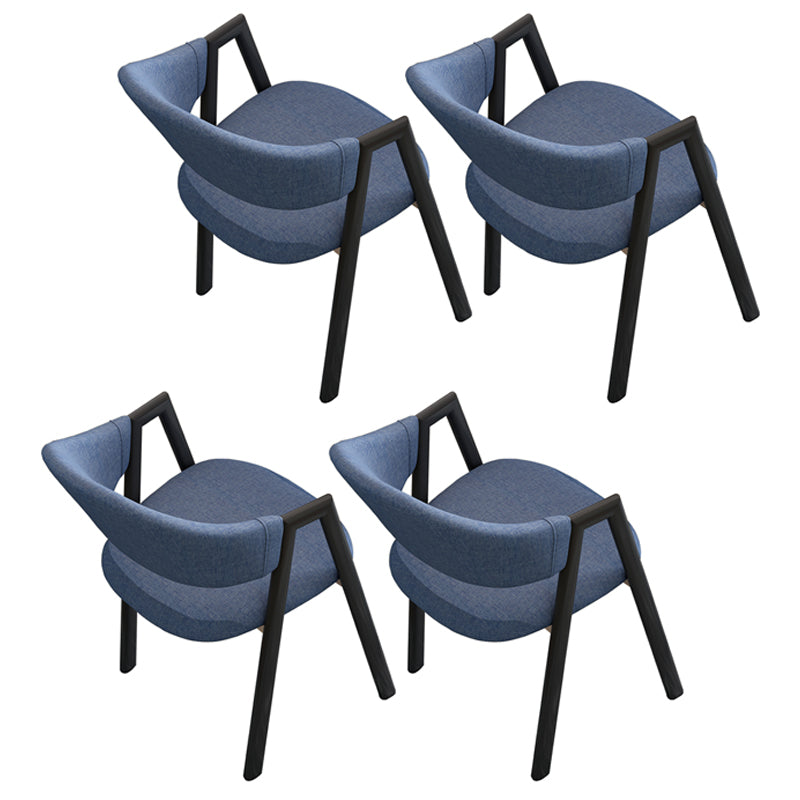 Contemporary Open Back Arm Chair Matte Finish Upholstered Dining Chair Royal Blue 4 Piece Set Clearhalo ' kitchen&dining_furn' 'Dining Chairs' 'Dining Tables & Seating' 'dining_chair' 'furn' 'furn_dining_chair' 'Furniture' 'furniture_dining_chair' 'Kitchen & Dining Furniture' 'kitchen' 4451320