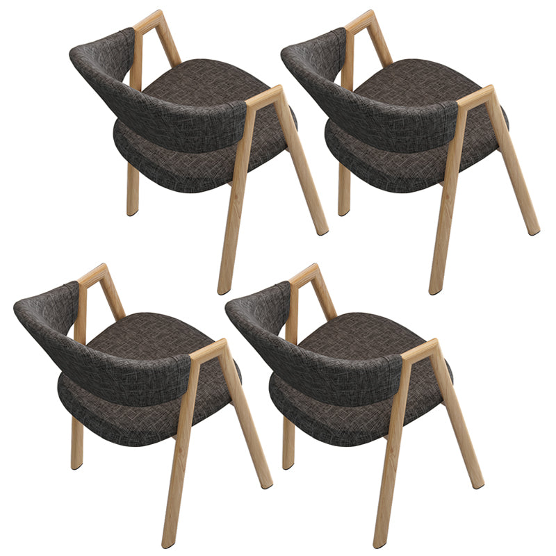 Contemporary Open Back Arm Chair Matte Finish Upholstered Dining Chair Silver Gray 4 Piece Set Clearhalo ' kitchen&dining_furn' 'Dining Chairs' 'Dining Tables & Seating' 'dining_chair' 'furn' 'furn_dining_chair' 'Furniture' 'furniture_dining_chair' 'Kitchen & Dining Furniture' 'kitchen' 4451321