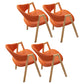 Contemporary Open Back Arm Chair Matte Finish Upholstered Dining Chair Orange 4 Piece Set Clearhalo ' kitchen&dining_furn' 'Dining Chairs' 'Dining Tables & Seating' 'dining_chair' 'furn' 'furn_dining_chair' 'Furniture' 'furniture_dining_chair' 'Kitchen & Dining Furniture' 'kitchen' 4451323