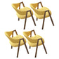 Contemporary Open Back Arm Chair Matte Finish Upholstered Dining Chair Golden 4 Piece Set Clearhalo ' kitchen&dining_furn' 'Dining Chairs' 'Dining Tables & Seating' 'dining_chair' 'furn' 'furn_dining_chair' 'Furniture' 'furniture_dining_chair' 'Kitchen & Dining Furniture' 'kitchen' 4451324