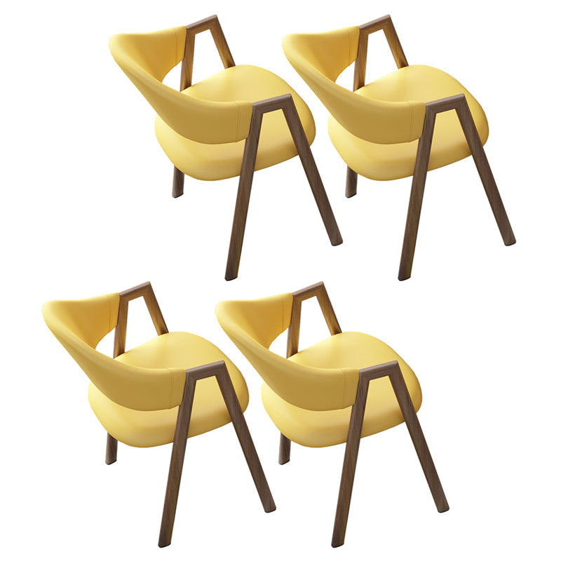 Contemporary Open Back Arm Chair Matte Finish Upholstered Dining Chair Golden 4 Piece Set Clearhalo ' kitchen&dining_furn' 'Dining Chairs' 'Dining Tables & Seating' 'dining_chair' 'furn' 'furn_dining_chair' 'Furniture' 'furniture_dining_chair' 'Kitchen & Dining Furniture' 'kitchen' 4451324