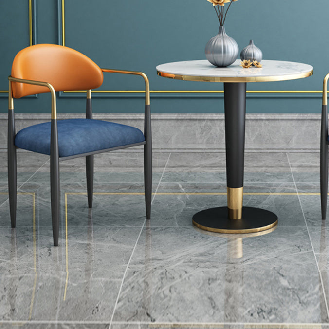 Contemporary Home Open Back Arm Chair Matte Finish Upholstered Dining Chair Clearhalo ' kitchen&dining_furn' 'Dining Chairs' 'Dining Tables & Seating' 'dining_chair' 'furn' 'furn_dining_chair' 'Furniture' 'furniture_dining_chair' 'Kitchen & Dining Furniture' 'kitchen' 4451328