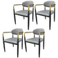 Contemporary Home Open Back Arm Chair Matte Finish Upholstered Dining Chair Grey 4 Piece Set Clearhalo ' kitchen&dining_furn' 'Dining Chairs' 'Dining Tables & Seating' 'dining_chair' 'furn' 'furn_dining_chair' 'Furniture' 'furniture_dining_chair' 'Kitchen & Dining Furniture' 'kitchen' 4451331