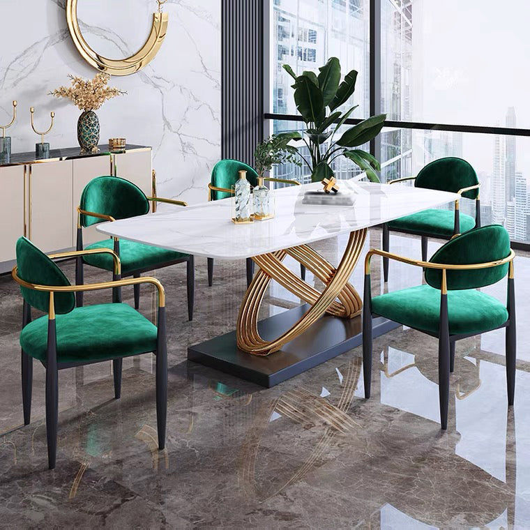 Contemporary Home Open Back Arm Chair Matte Finish Upholstered Dining Chair Clearhalo ' kitchen&dining_furn' 'Dining Chairs' 'Dining Tables & Seating' 'dining_chair' 'furn' 'furn_dining_chair' 'Furniture' 'furniture_dining_chair' 'Kitchen & Dining Furniture' 'kitchen' 4451332