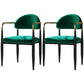 Contemporary Home Open Back Arm Chair Matte Finish Upholstered Dining Chair Green 2 Piece Set Clearhalo ' kitchen&dining_furn' 'Dining Chairs' 'Dining Tables & Seating' 'dining_chair' 'furn' 'furn_dining_chair' 'Furniture' 'furniture_dining_chair' 'Kitchen & Dining Furniture' 'kitchen' 4451335