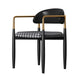 Contemporary Home Open Back Arm Chair Matte Finish Upholstered Dining Chair Black White 1 Piece Clearhalo ' kitchen&dining_furn' 'Dining Chairs' 'Dining Tables & Seating' 'dining_chair' 'furn' 'furn_dining_chair' 'Furniture' 'furniture_dining_chair' 'Kitchen & Dining Furniture' 'kitchen' 4451339
