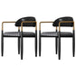 Contemporary Home Open Back Arm Chair Matte Finish Upholstered Dining Chair Black White 2 Piece Set Clearhalo ' kitchen&dining_furn' 'Dining Chairs' 'Dining Tables & Seating' 'dining_chair' 'furn' 'furn_dining_chair' 'Furniture' 'furniture_dining_chair' 'Kitchen & Dining Furniture' 'kitchen' 4451341