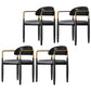 Contemporary Home Open Back Arm Chair Matte Finish Upholstered Dining Chair Black White 4 Piece Set Clearhalo ' kitchen&dining_furn' 'Dining Chairs' 'Dining Tables & Seating' 'dining_chair' 'furn' 'furn_dining_chair' 'Furniture' 'furniture_dining_chair' 'Kitchen & Dining Furniture' 'kitchen' 4451342