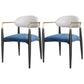 Contemporary Home Open Back Arm Chair Matte Finish Upholstered Dining Chair Blue-White 2 Piece Set Clearhalo ' kitchen&dining_furn' 'Dining Chairs' 'Dining Tables & Seating' 'dining_chair' 'furn' 'furn_dining_chair' 'Furniture' 'furniture_dining_chair' 'Kitchen & Dining Furniture' 'kitchen' 4451346