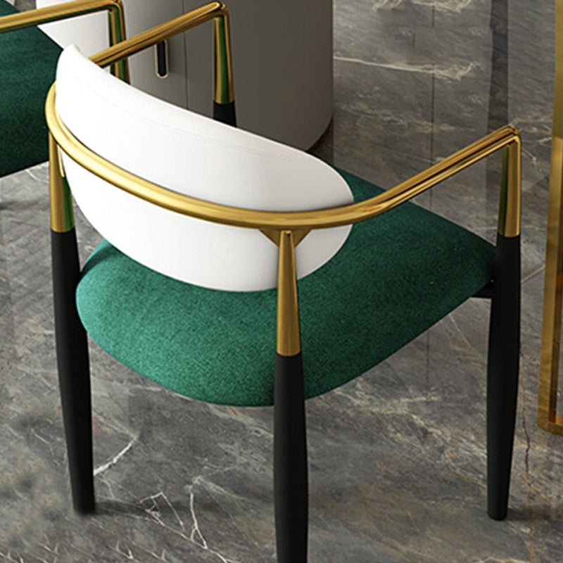 Contemporary Home Open Back Arm Chair Matte Finish Upholstered Dining Chair Clearhalo ' kitchen&dining_furn' 'Dining Chairs' 'Dining Tables & Seating' 'dining_chair' 'furn' 'furn_dining_chair' 'Furniture' 'furniture_dining_chair' 'Kitchen & Dining Furniture' 'kitchen' 4451351