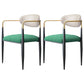 Contemporary Home Open Back Arm Chair Matte Finish Upholstered Dining Chair Green-White 2 Piece Set Clearhalo ' kitchen&dining_furn' 'Dining Chairs' 'Dining Tables & Seating' 'dining_chair' 'furn' 'furn_dining_chair' 'Furniture' 'furniture_dining_chair' 'Kitchen & Dining Furniture' 'kitchen' 4451352