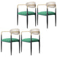Contemporary Home Open Back Arm Chair Matte Finish Upholstered Dining Chair Green-White 4 Piece Set Clearhalo ' kitchen&dining_furn' 'Dining Chairs' 'Dining Tables & Seating' 'dining_chair' 'furn' 'furn_dining_chair' 'Furniture' 'furniture_dining_chair' 'Kitchen & Dining Furniture' 'kitchen' 4451354