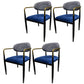 Contemporary Home Open Back Arm Chair Matte Finish Upholstered Dining Chair Blue-Black 4 Piece Set Clearhalo ' kitchen&dining_furn' 'Dining Chairs' 'Dining Tables & Seating' 'dining_chair' 'furn' 'furn_dining_chair' 'Furniture' 'furniture_dining_chair' 'Kitchen & Dining Furniture' 'kitchen' 4451358
