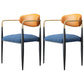 Contemporary Home Open Back Arm Chair Matte Finish Upholstered Dining Chair Orange Blue 2 Piece Set Clearhalo ' kitchen&dining_furn' 'Dining Chairs' 'Dining Tables & Seating' 'dining_chair' 'furn' 'furn_dining_chair' 'Furniture' 'furniture_dining_chair' 'Kitchen & Dining Furniture' 'kitchen' 4451360