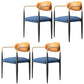 Contemporary Home Open Back Arm Chair Matte Finish Upholstered Dining Chair Orange Blue 4 Piece Set Clearhalo ' kitchen&dining_furn' 'Dining Chairs' 'Dining Tables & Seating' 'dining_chair' 'furn' 'furn_dining_chair' 'Furniture' 'furniture_dining_chair' 'Kitchen & Dining Furniture' 'kitchen' 4451361