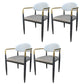 Contemporary Home Open Back Arm Chair Matte Finish Upholstered Dining Chair Gray-White 4 Piece Set Clearhalo ' kitchen&dining_furn' 'Dining Chairs' 'Dining Tables & Seating' 'dining_chair' 'furn' 'furn_dining_chair' 'Furniture' 'furniture_dining_chair' 'Kitchen & Dining Furniture' 'kitchen' 4451364
